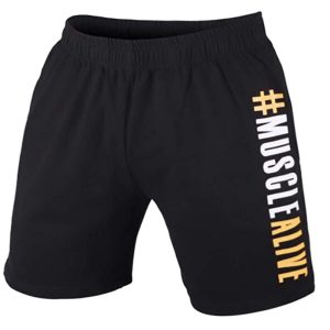 Muscle Alive Hombres Culturismo Gimnasio Rutina de Ejercicio Pantalones Cortos Terry Algodón