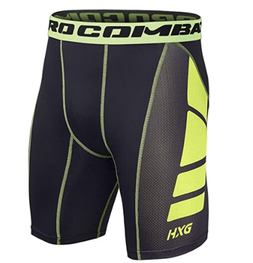 Hivexagon Pantalones Cortos de Compresión de Media Pierna para Deportes, Correr y Entrenamiento de Gimnasio