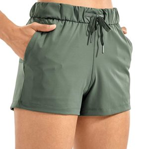 CRZ YOGA Pantalón Corto Deportivo para Mujer de Running Ajuste Relajado con Bolsillo
