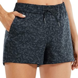 CRZ YOGA Pantalón Corto Deportivo para Mujer de Running Ajuste Relajado con Bolsillo