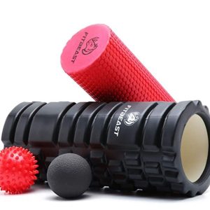 Rodillo Masaje Muscular de Hule para Profundos,Set 2-en-1 de Rodillo de Espuma, Foam Roller de Hule para Masaje Muscular, Terapia de Relajación Profunda, Relajar Piernas y Partes Cuerpo Adoloridas
