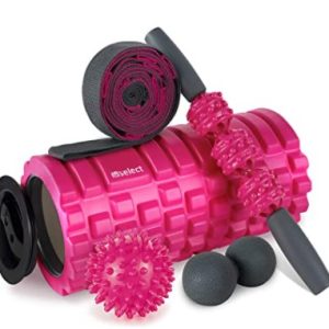 HBselect Rodillo Masaje Kit Rulo Masaje,Bola, Pelota Masaje,Bandas De Resistencia Fitnes,Rollo Masaje para Muscular Pies y Espalda Pierna Fitness