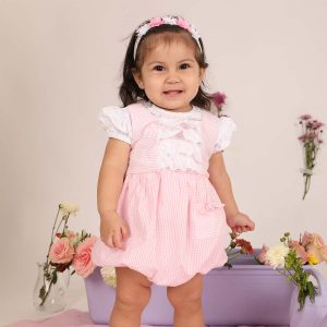 Romper de Niña Cuadros Rosados