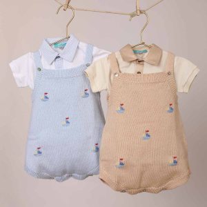 Romper Tejido Beige/Camel Barcos