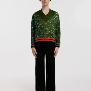 Saco V Pixel Verde Hombre