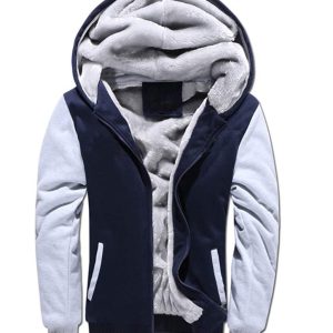 VSUSN Sudadera con Capucha para Hombre con Cremallera Manga Larga Ropa de Abrigo Invierno Cálido Forro Polar Chaqueta