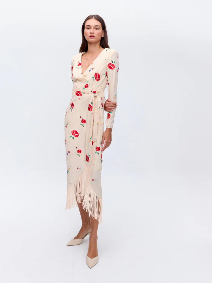 SUR – Vestido bordado flecos mantón de manila MIOH - Imagen 3