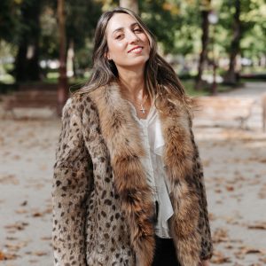 Chaquetón pelo natural print