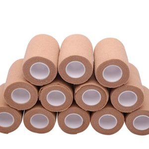 Venda Cohesiva Vendas Autoadhesivas 7.5cm X 4.5m (12 rollos), Cinta Autoadhesiva para Primeros Auxilios, Protección Deportiva, Esguinces e Inflamación (Beige)