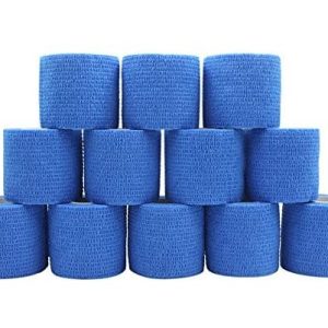 COMOmed vendaje cohesivo Flexible vendaje autoadhesivo rollo, revestimiento no tejido cohesivo, azul, 12