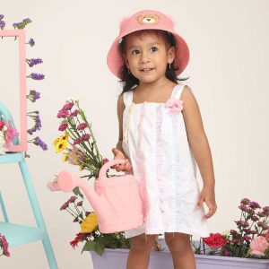 Vestido de Niña Blanco Detalles Colores