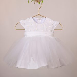 Vestido de Bautizo Blanco Girasoles