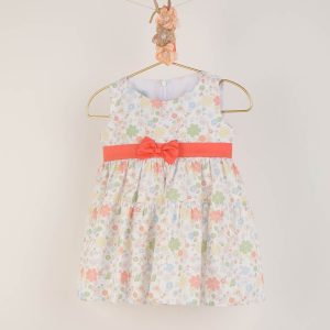 Vestidos de Niña Coral con Lazo