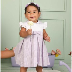 Vestido de Niña Cuadros Lilas