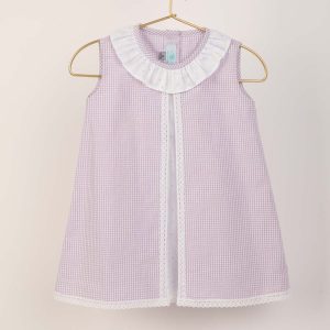 Vestidos de Niña Cuadros Lilas