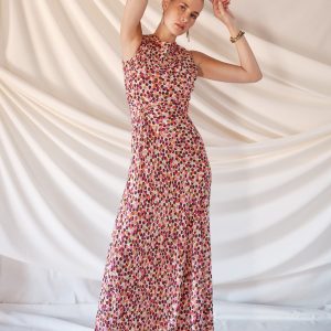 Vestido Rosario Círculos Rosas