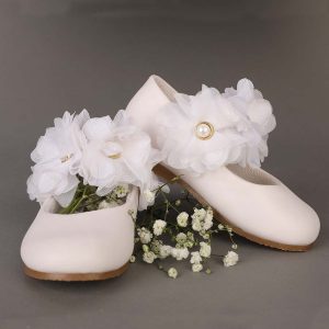 Zapato de Niña Blanco con Flores